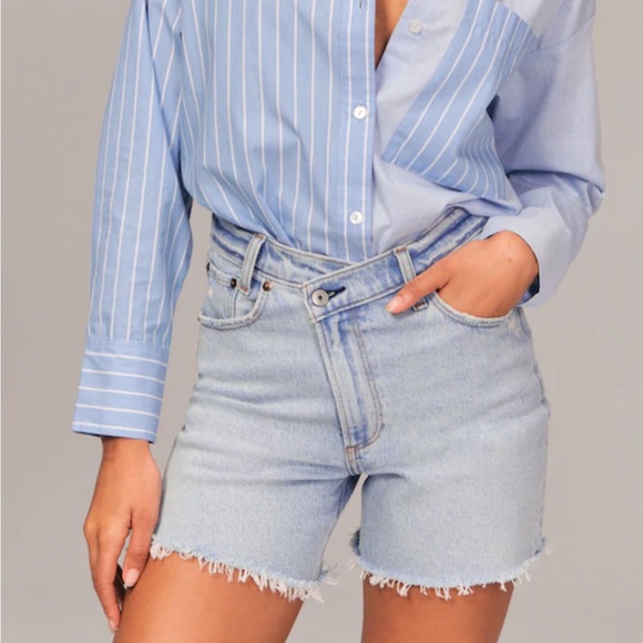 Abercrombie & Fitch Shorts Abercrombie High Rise Dad Short Crossover Buttons Poshmark